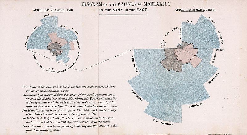Early example of an infographic made by Florence Nightingale